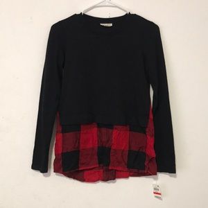maison jules layered flannel sweater